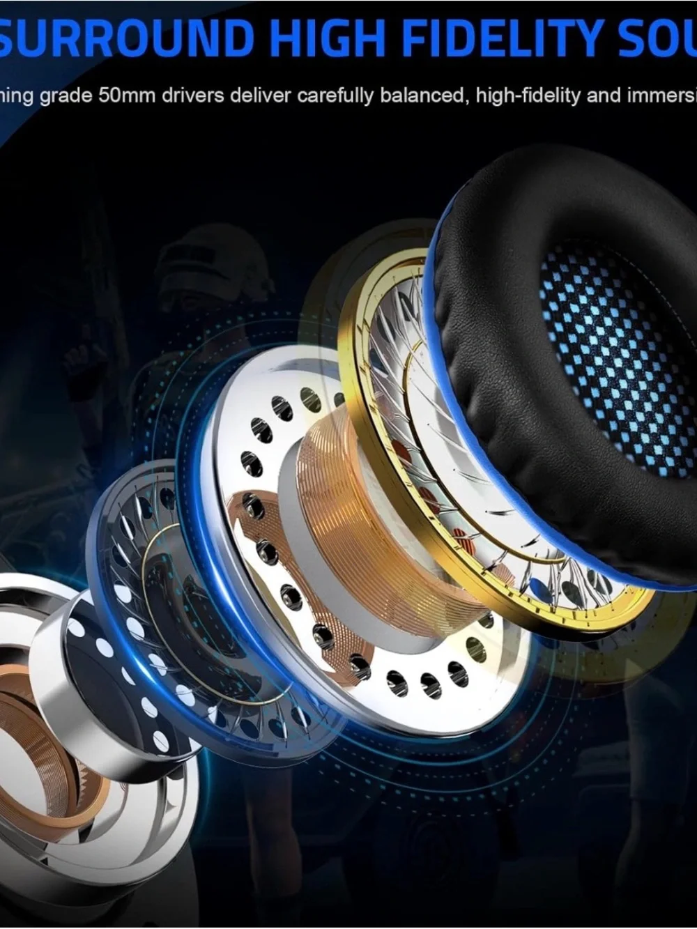 BUTFULAKE GH-1 Gaming Headset in Black and Blue